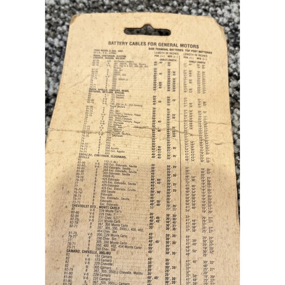 VTG CAROL CP625 Replacement Side Terminal Battery Cable For General Motors USA - Picture 6 of 7